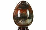 Colorful, Polished Petrified Wood Egg - Triassic #133909-1